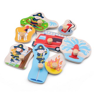 Peg puzzle - 8 pieces - fire brigade